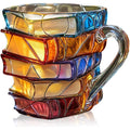 Stacked Books Coffee Mug – Colorful 3D Book Lover Gift