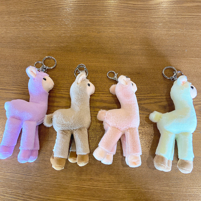 Cute Plush Alpaca Keychain – Fluffy Llama Bag Charm & Novelty Gift