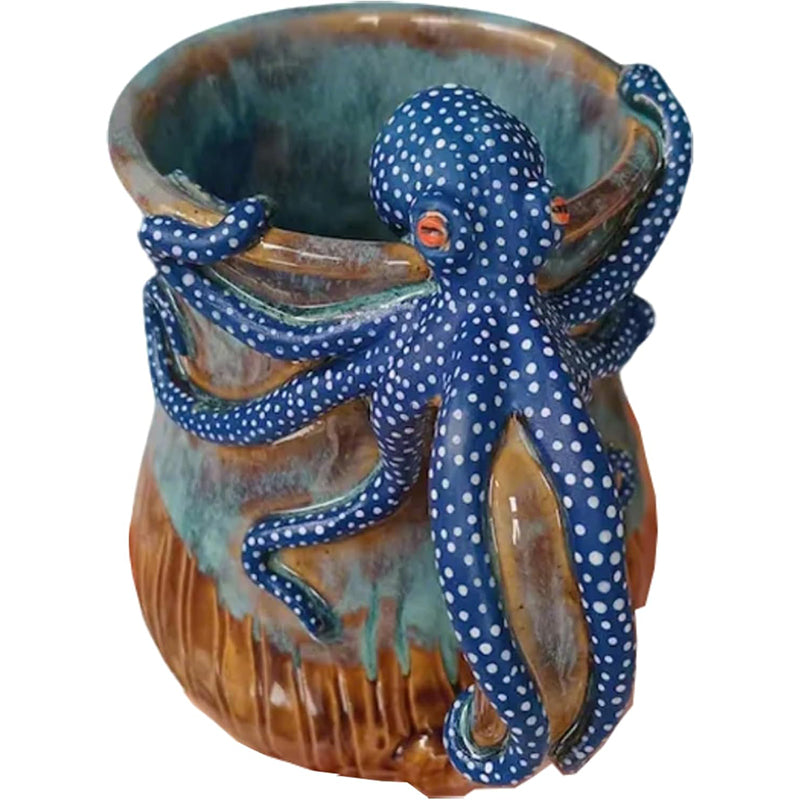 Deep Blue Octopus Mug – 3D Kraken Ceramic Cup & Ocean Lover Gift