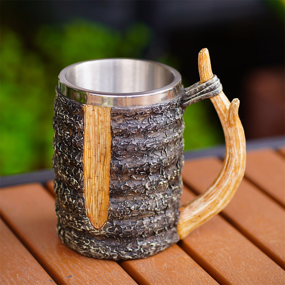 Rustic Tree Branch Beer Mug – Viking-Inspired Woodland Tankard