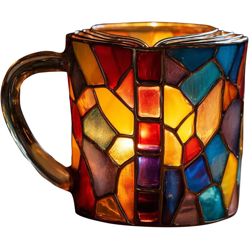 Stacked Books Coffee Mug – Colorful 3D Book Lover Gift
