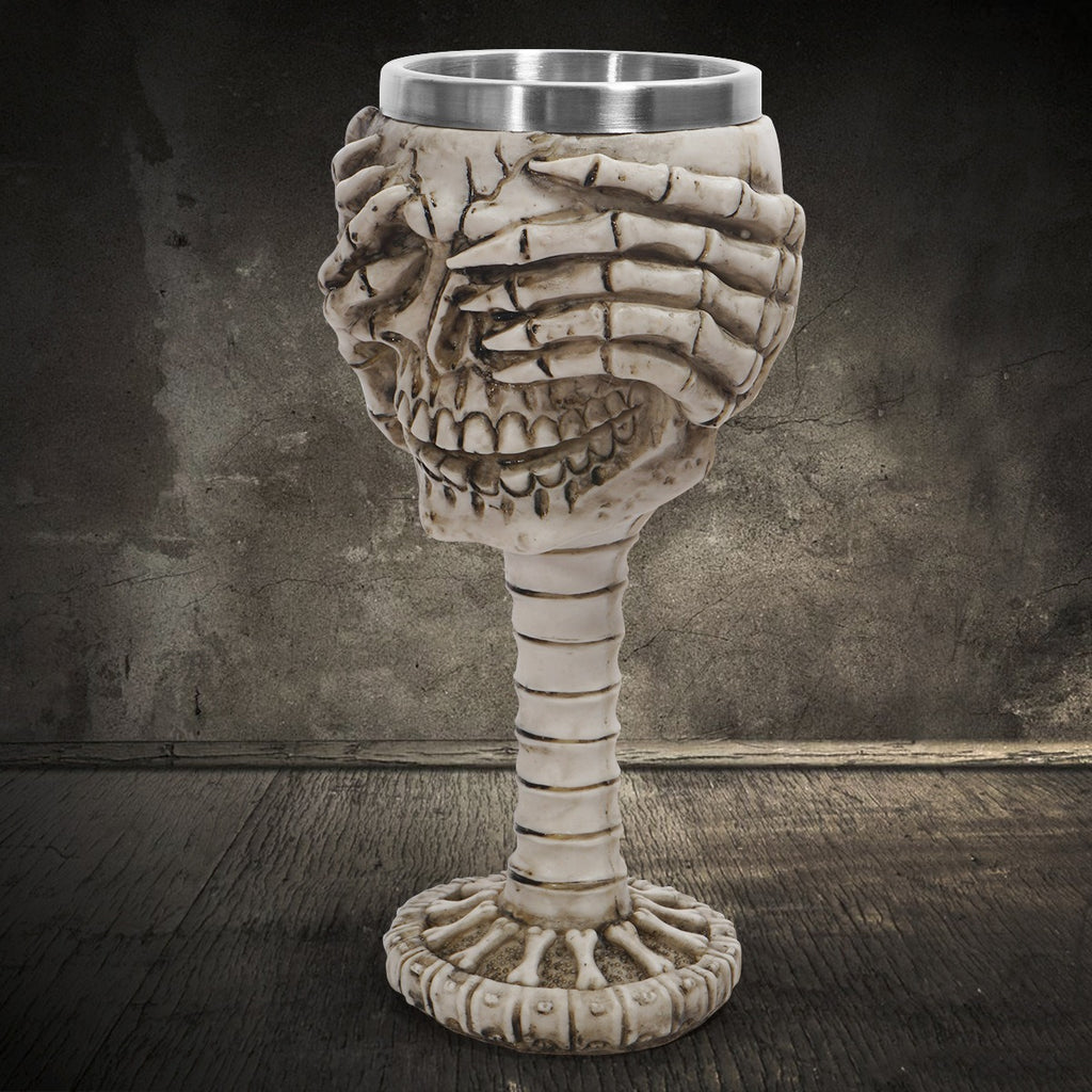 Gothic Skull Goblet – Antique Skeleton Chalice & Halloween Décor