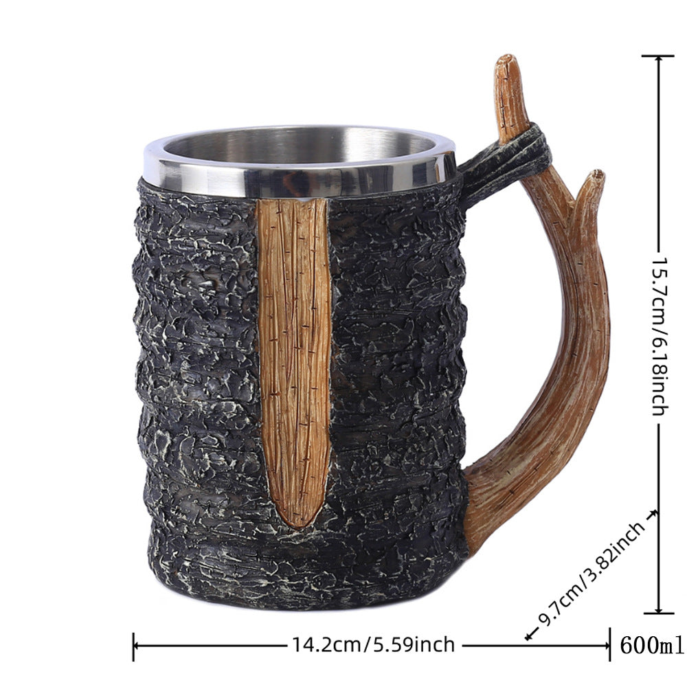 Rustic Tree Branch Beer Mug – Viking-Inspired Woodland Tankard