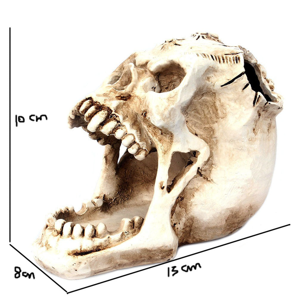 Screaming Skull Pen Holder – Creepy Gothic Desk Organizer
