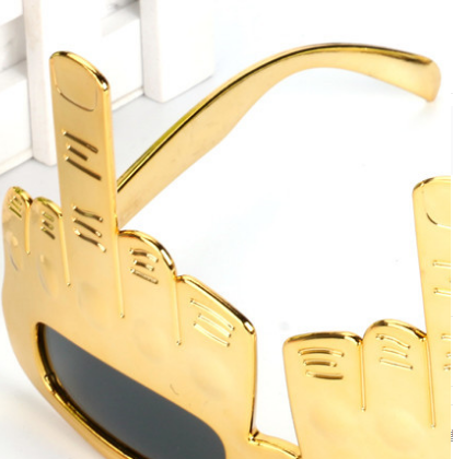 Gold Middle Finger Sunglasses – Hilarious Adult Party Glasses