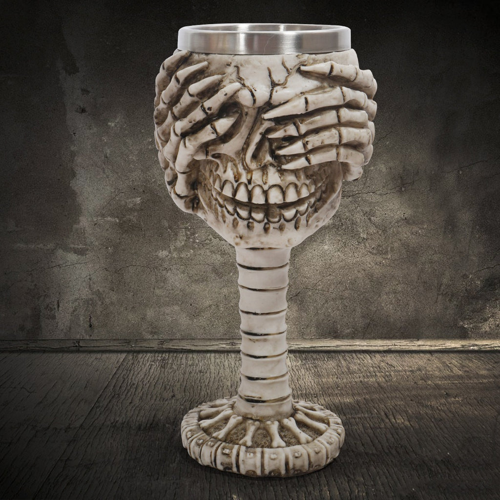 Gothic Skull Goblet – Antique Skeleton Chalice & Halloween Décor