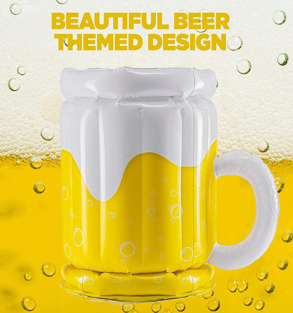 Giant Inflatable Beer Mug Ice Bucket – Funny Party Drink Cooler