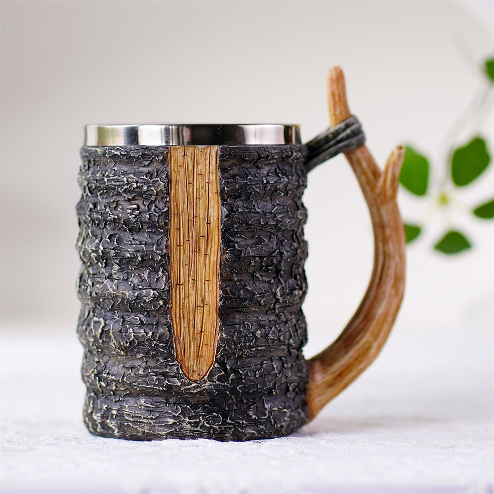 Rustic Tree Branch Beer Mug – Viking-Inspired Woodland Tankard
