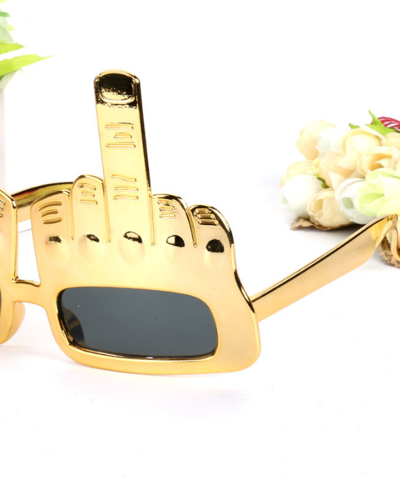 Gold Middle Finger Sunglasses – Hilarious Adult Party Glasses