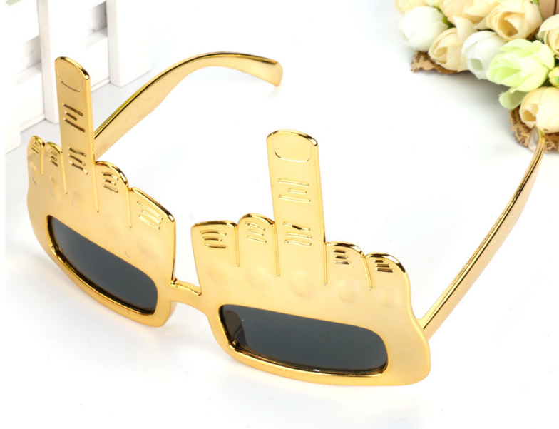 Gold Middle Finger Sunglasses – Hilarious Adult Party Glasses
