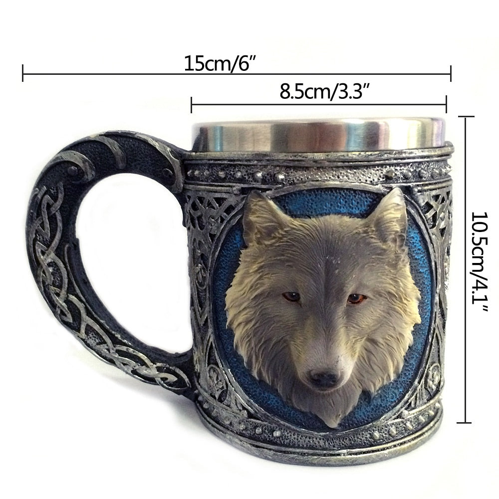 3D Wolf Head Mug – Gothic Wolf Collector Gift & Novelty Cup