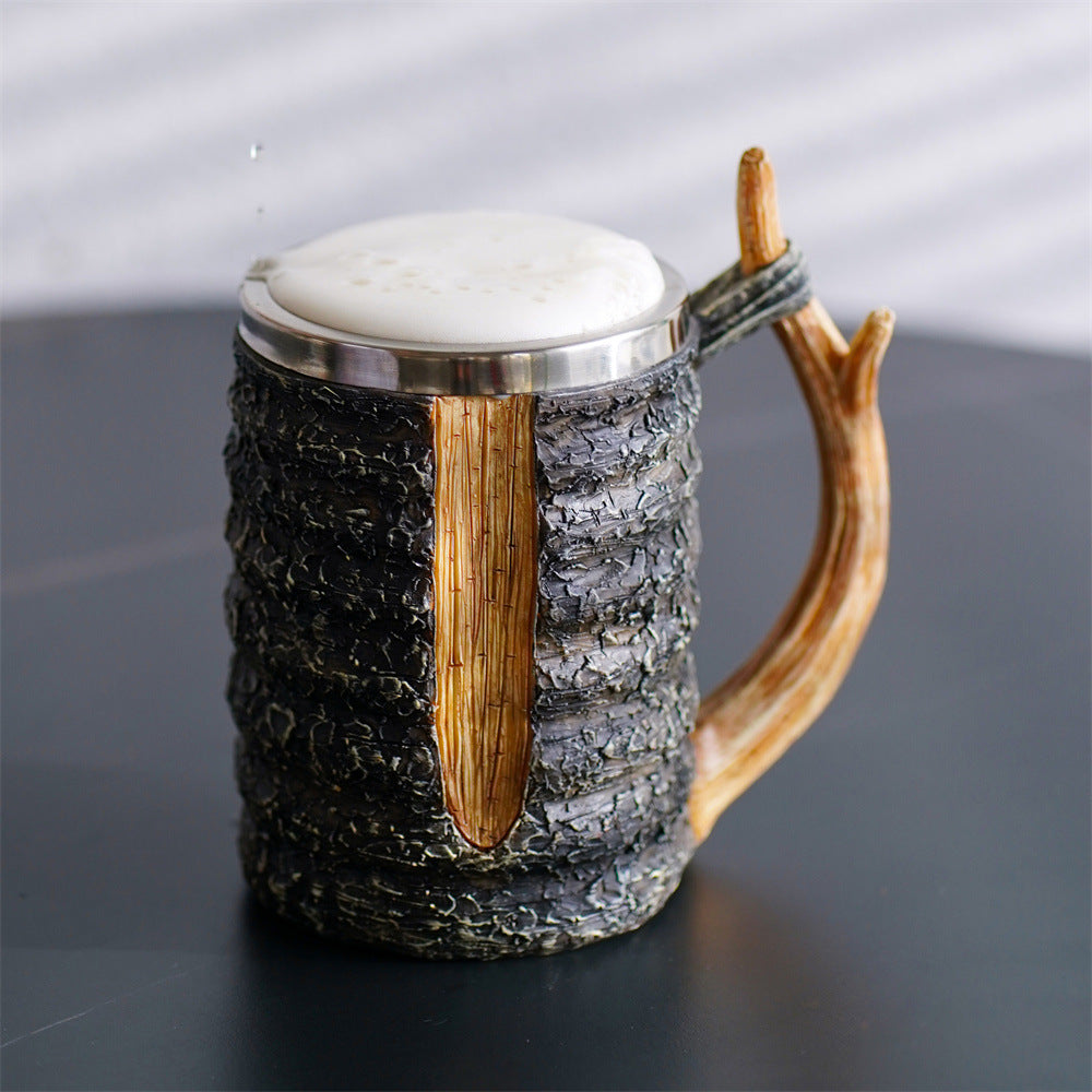 Rustic Tree Branch Beer Mug – Viking-Inspired Woodland Tankard