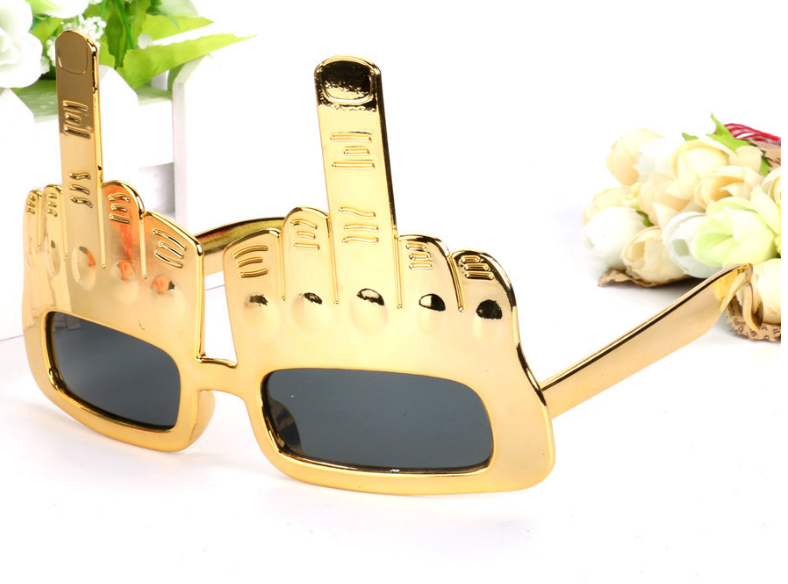 Gold Middle Finger Sunglasses – Hilarious Adult Party Glasses