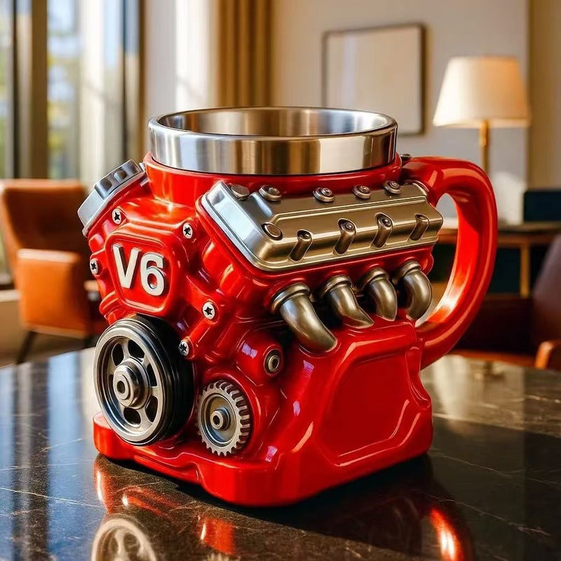 V8 Engine Novelty Mug – 3D Motor Cup & Mechanic Gift