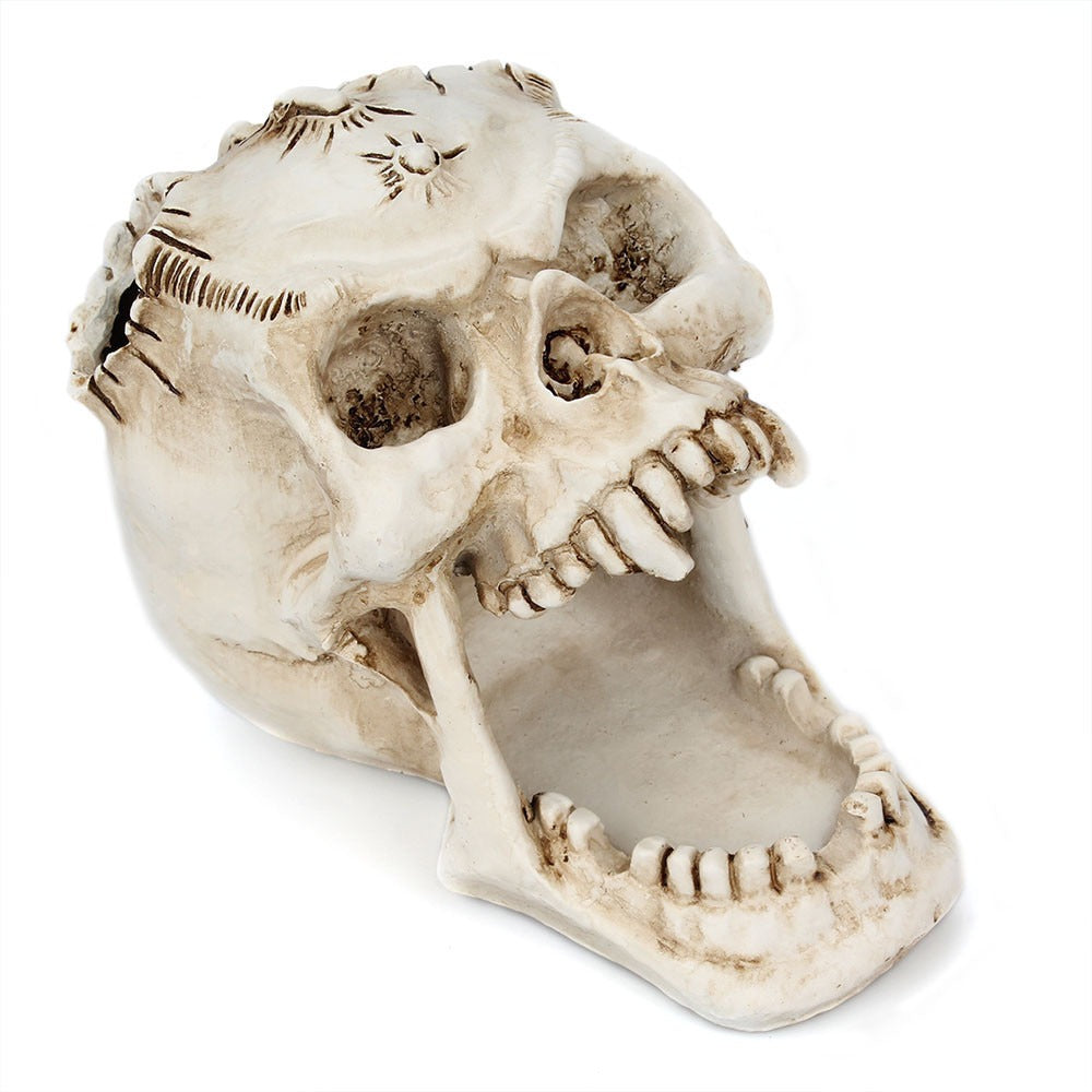Screaming Skull Pen Holder – Creepy Gothic Desk Organizer