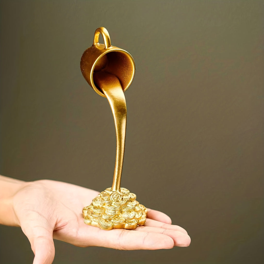 Floating Coffee Cup Sculpture – Magical Pouring Coffee Resin Decor