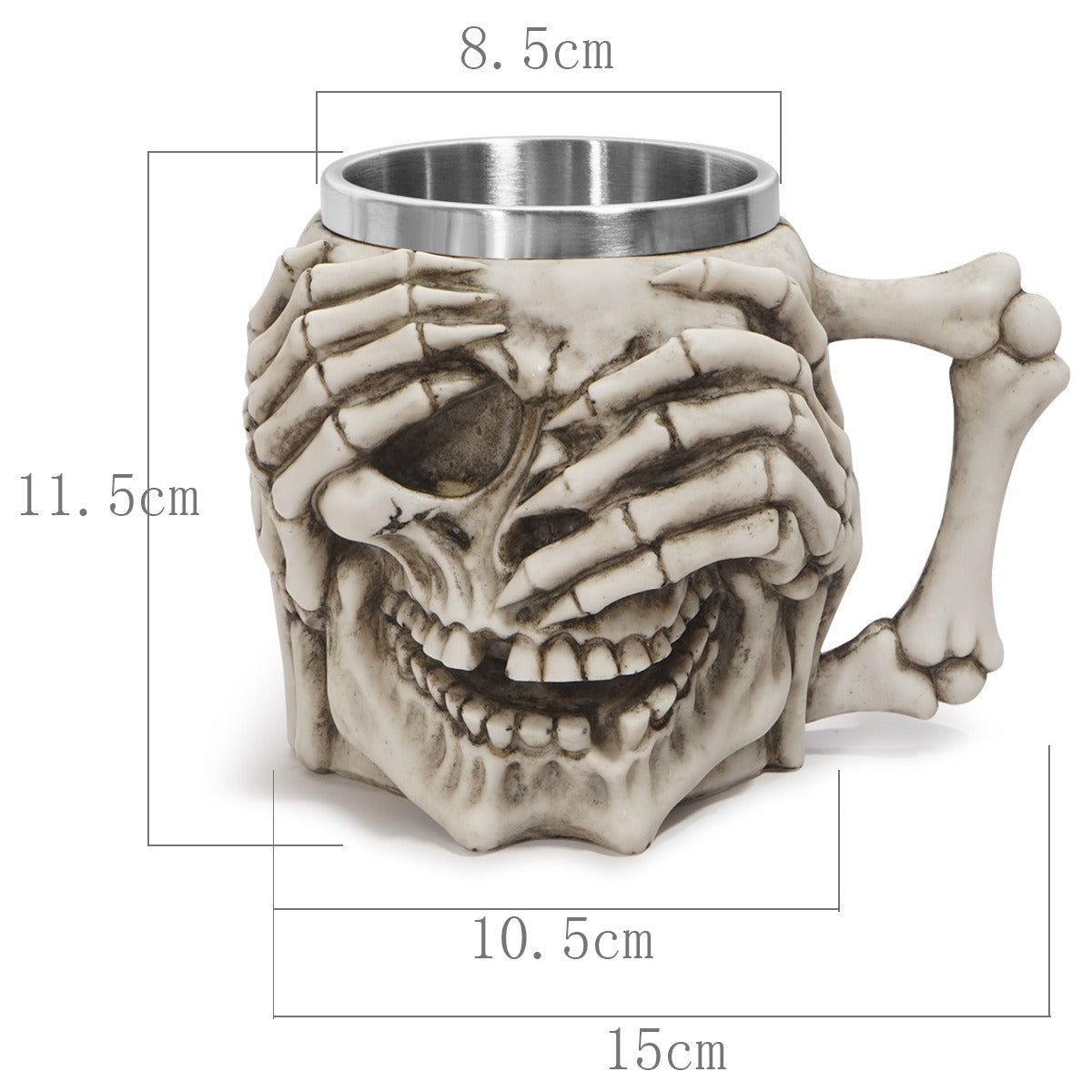 Creepy Skeleton Hands Skull Mug – Gothic Horror Novelty Gift
