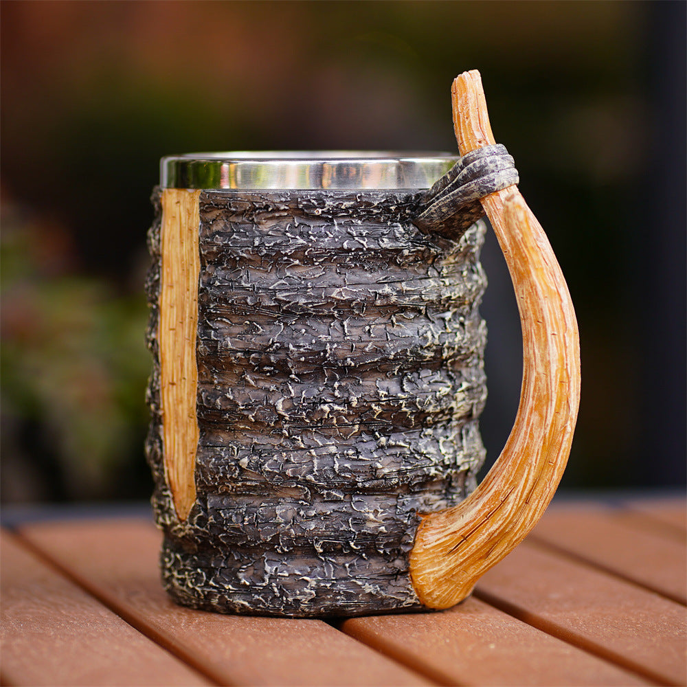 Rustic Tree Branch Beer Mug – Viking-Inspired Woodland Tankard