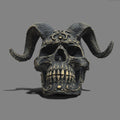 Gothic Ram Horn Skull Sculpture – Dark Fantasy Décor