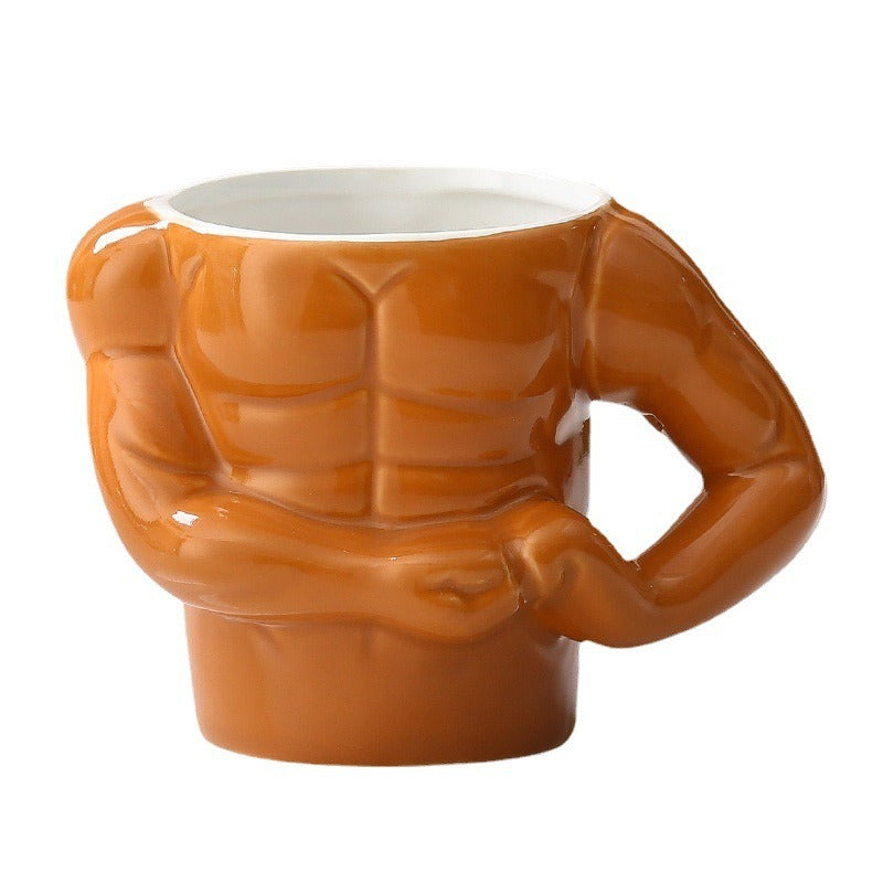 Muscle Hunk Mug – Funny 3D Six-Pack Abs Ceramic Cup & Gag Gift
